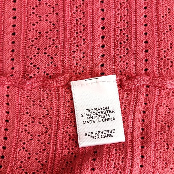 NEW Lety & Me Coral Gabby Pointelle Open Front Knit Cardigan‎ Size S - Picture 7 of 10